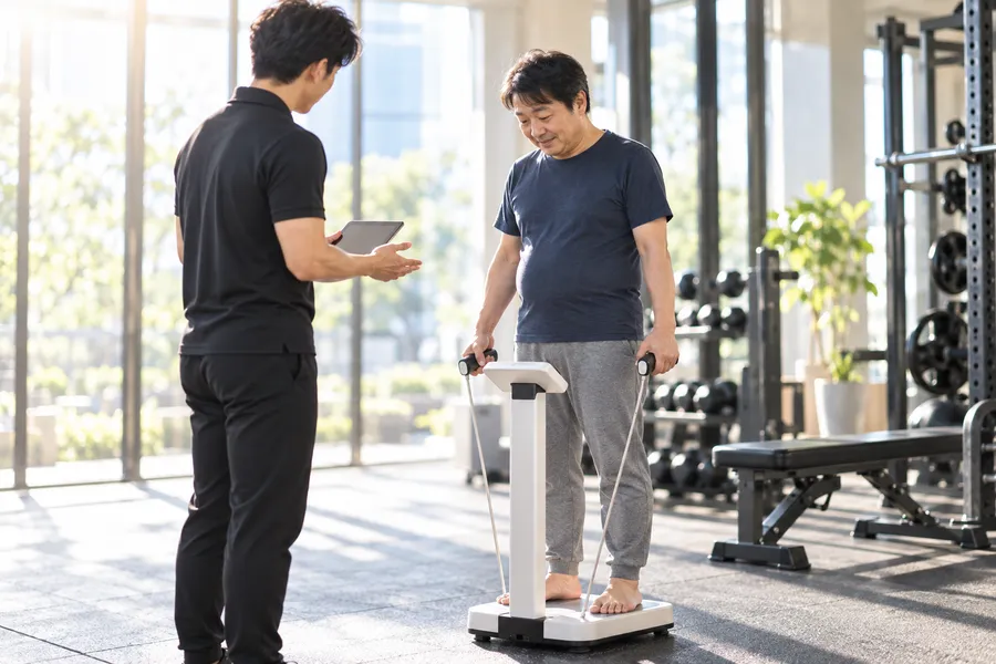 体組成を測るところから始める様子（イメージ）